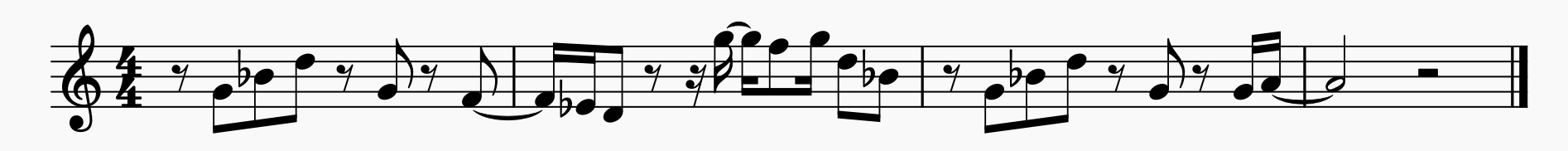 Figure 1: Transcription of original melody from chorus of “Cold Cold Heart” by Wet Wet Wet