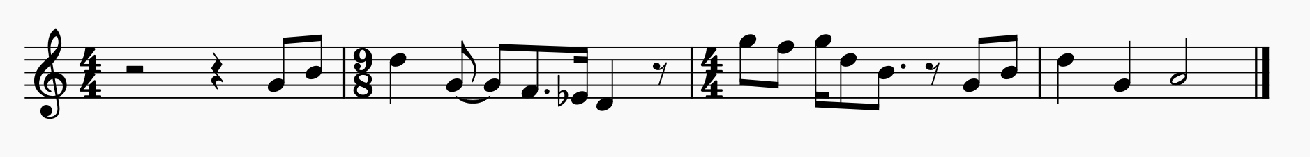 Figure 3: Transcription of F.S.’s sung recall of the test item on the sixth trial